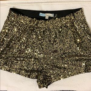 Gold sequin shorts